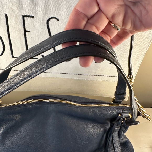 Michael Kors Navy Leather Bag - Picture 5 of 14